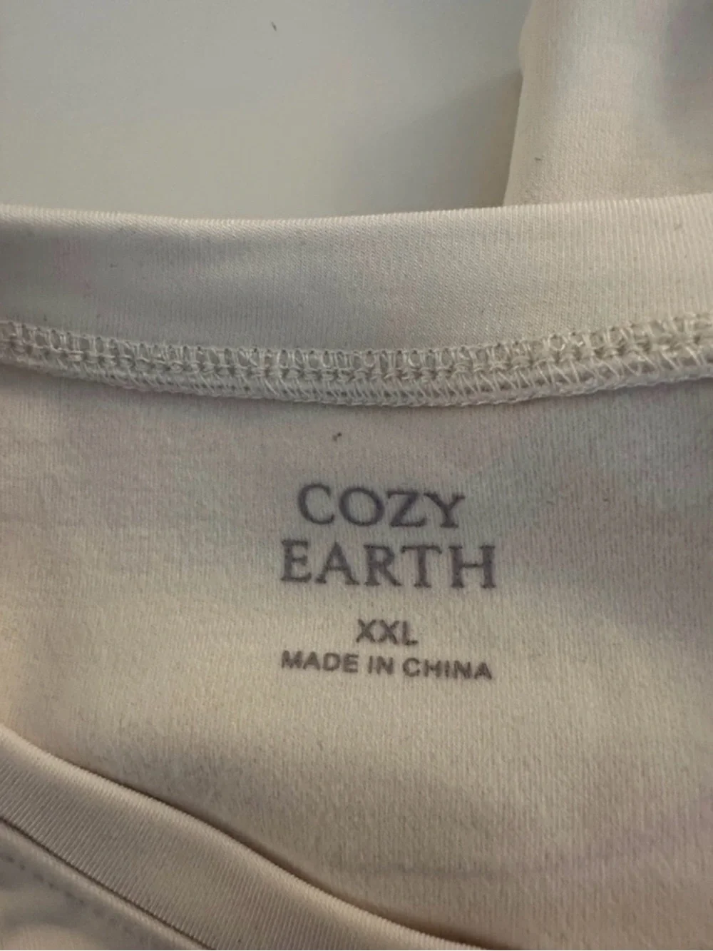 Cozy Earth Bamboo Ultra Soft Raglan Pullover Crew Top Ivory Size XXL 895